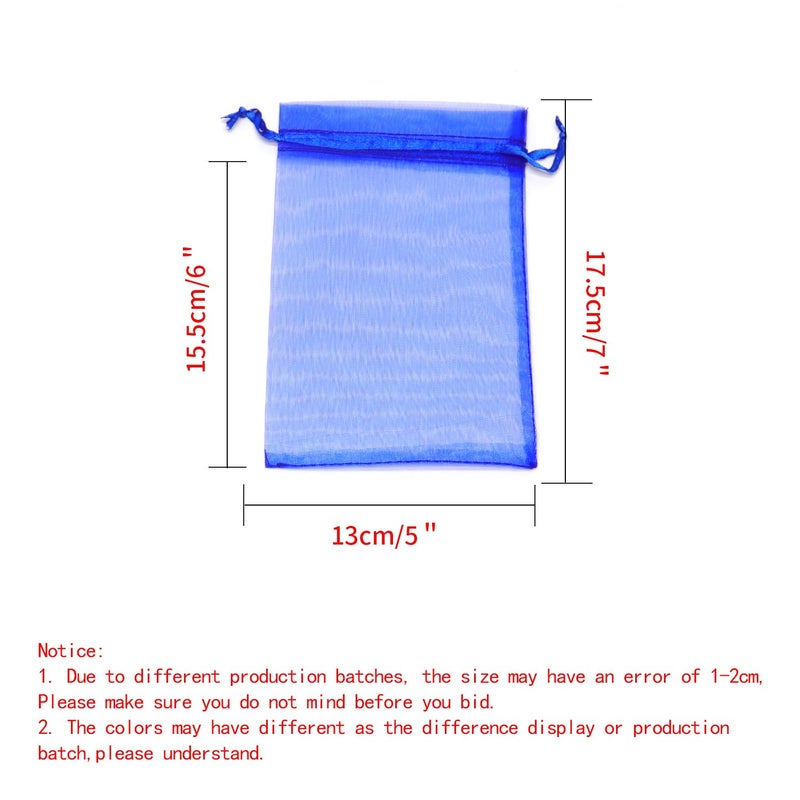 Bezall 100Pcs Sheer Organza Bags 5x7 Inches, Assorted Color Small Mesh Drawstring Jewelry Gift Pouches Wedding Party Christmas Favor Bags - Image 5